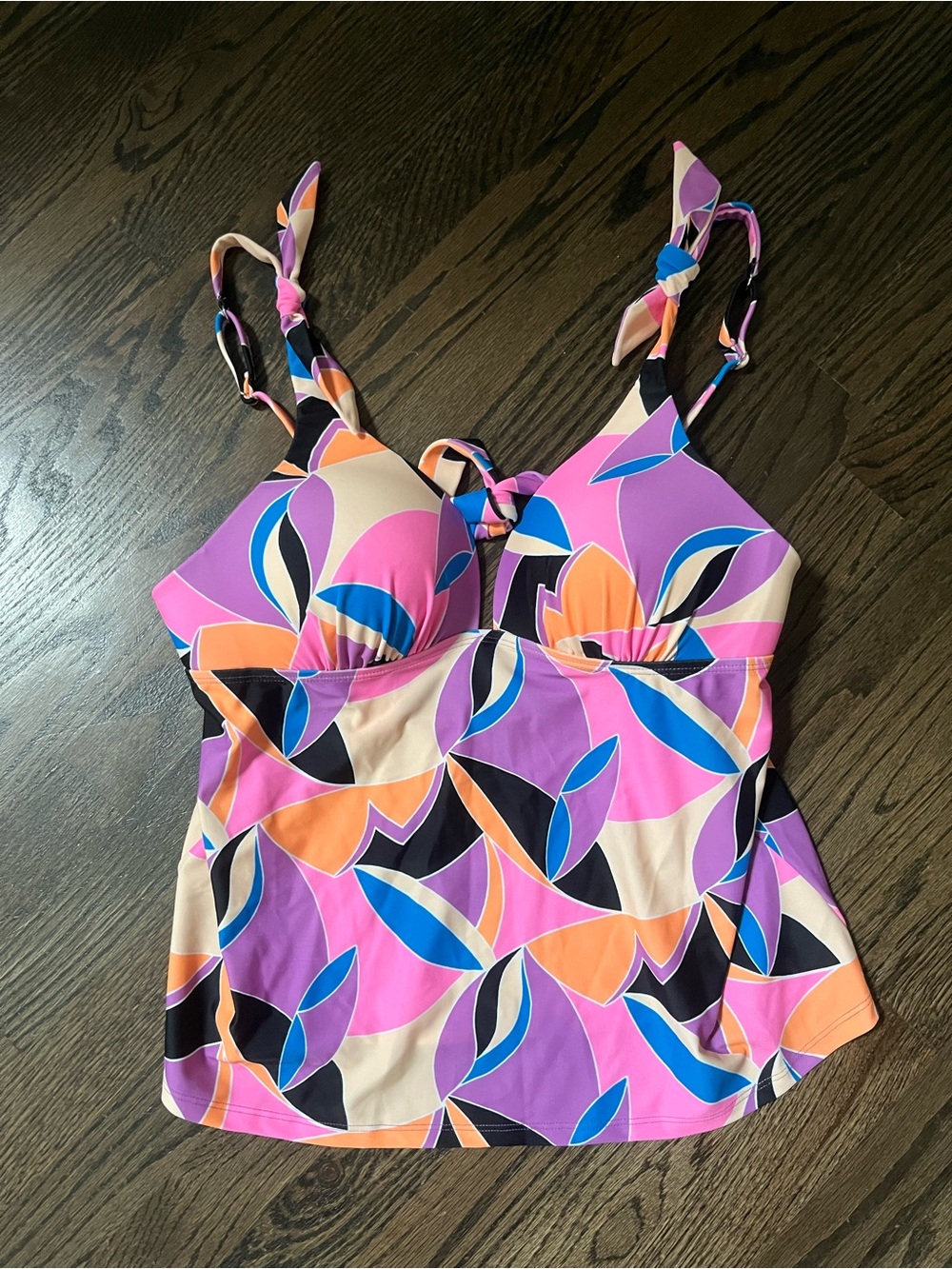 Women’s Salt & Cove Multicolor Printed Tankini Top -  NWT contour push up cups